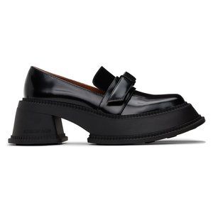 New! Shushu/Tong Black Platform Bow Loafers High Shine Size 37 IT 7 US